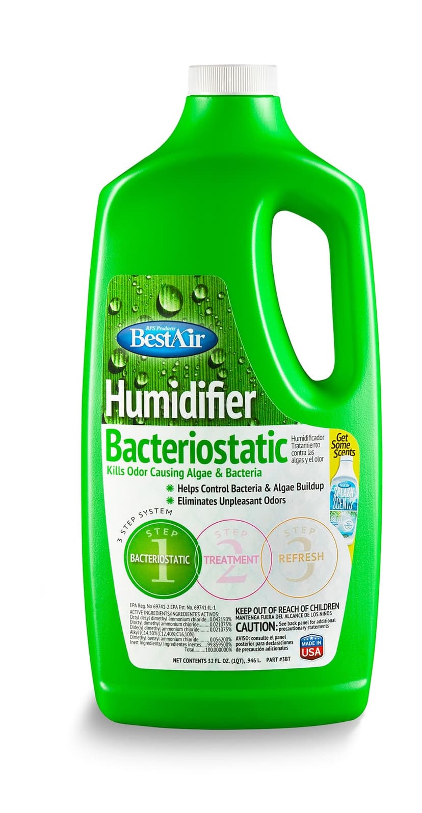BestAIr C3BT Original BT Humidifier Bacteriostatic Odor & Algae Water Treatment, 946-mL