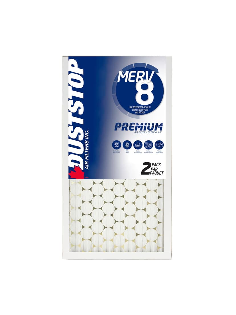 Duststop MERV 8 Premium Filter, 13-in x 24-in x 1-in, 2-pk
