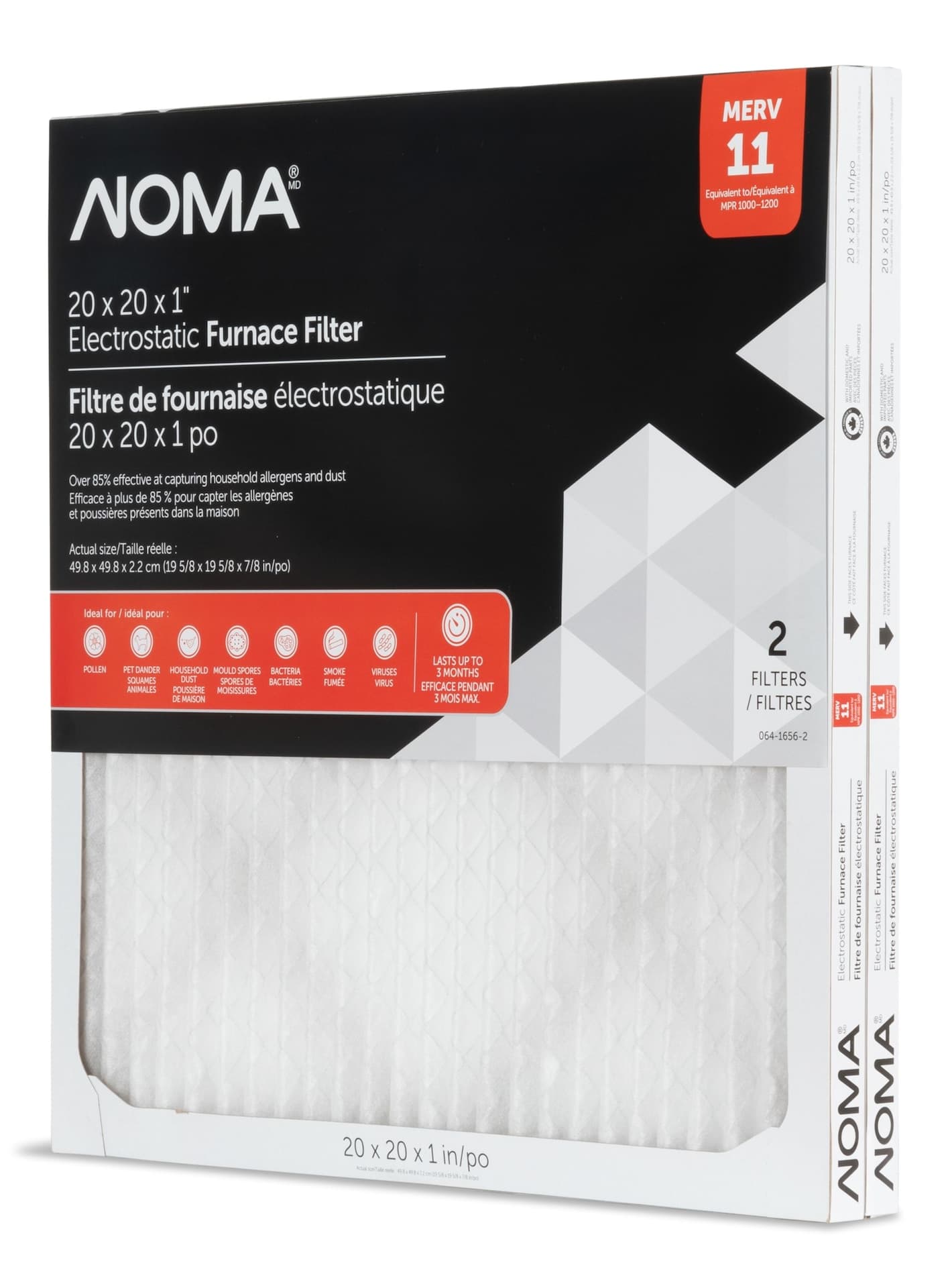 NOMA Merv 11 Furnace Filters, 2-pk, 20 x 20-in