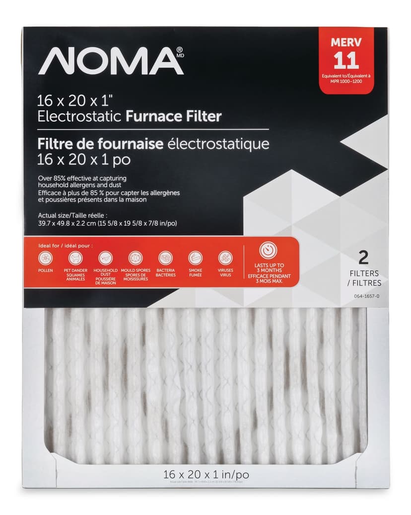 NOMA Merv 11 Furnace Filters, 2-pk, 16 x 20-in