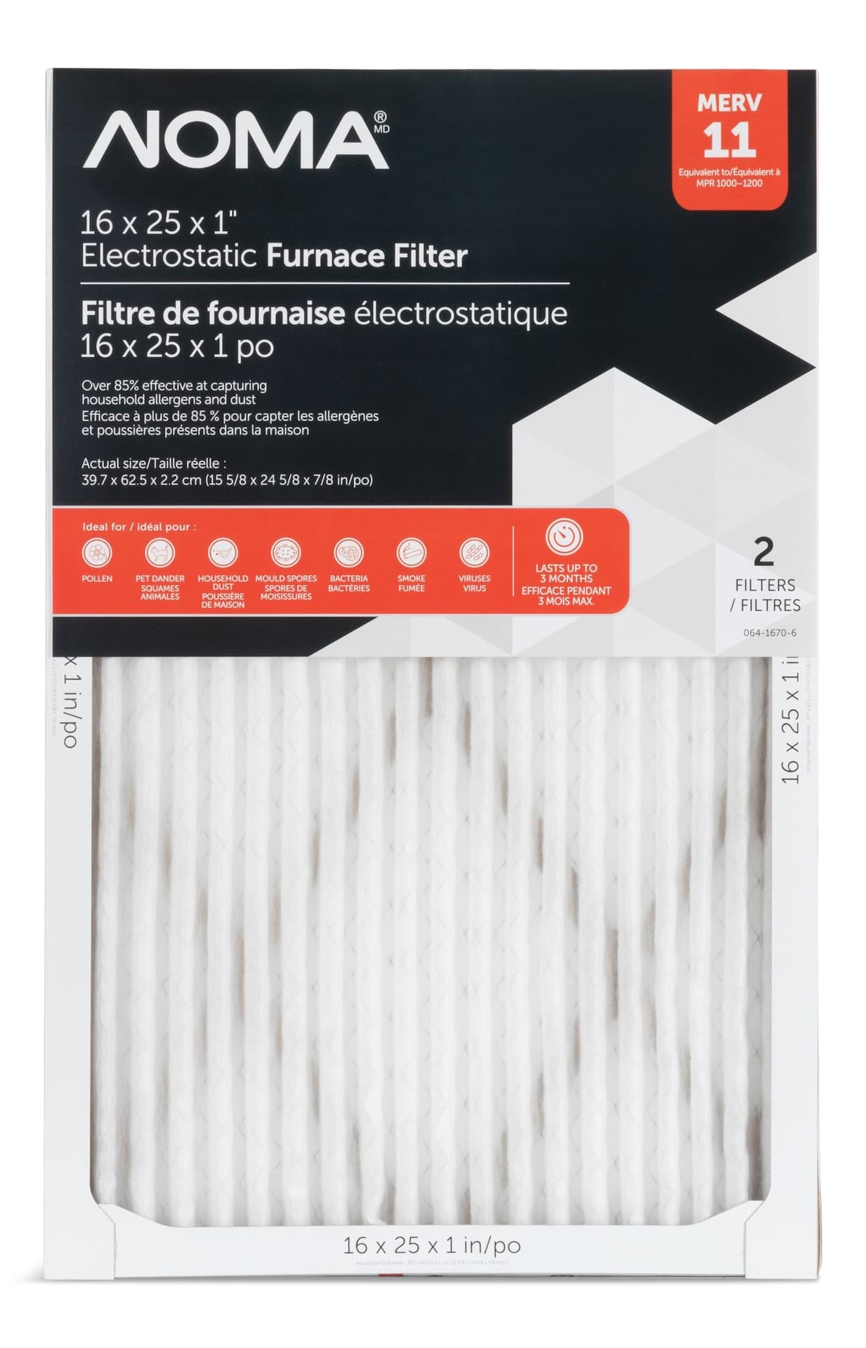 NOMA Merv 11, 16-in x 25-in, 2-pk