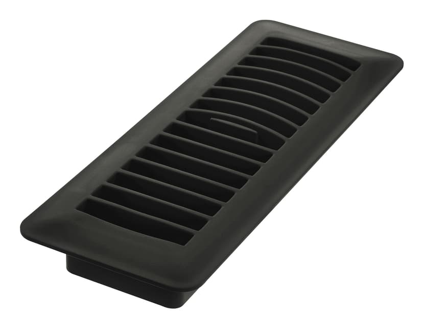 Imperial Louvered Plastic Floor Register, Adjustable, Dishwasher Safe, Black, 3 x 10-in