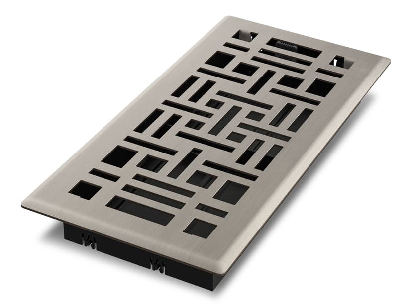 Imperial Arts & Crafts Decorative Steel Floor Register, Adjustable, Brushed Nickel, 4 x 10-in, 3-pk