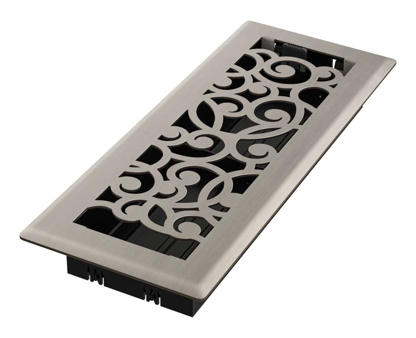 Imperial Wonderland Decorative Steel Floor Registers, Adjustable, Brushed Nickel, 3 x 10-in, 3-pk