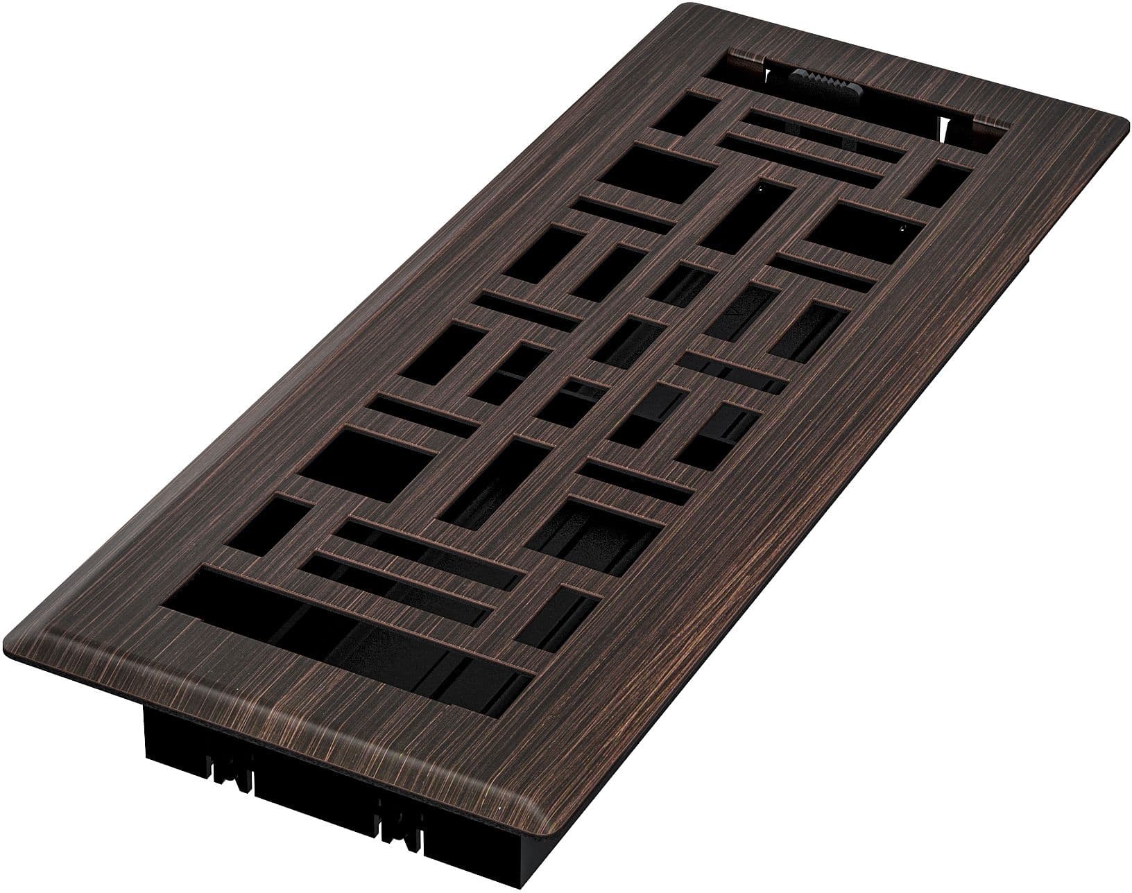 Imperial Arts & Crafts Decorative Steel Floor Register, Adjustable, Oil Rubbed Bronze, 3 x 10-in