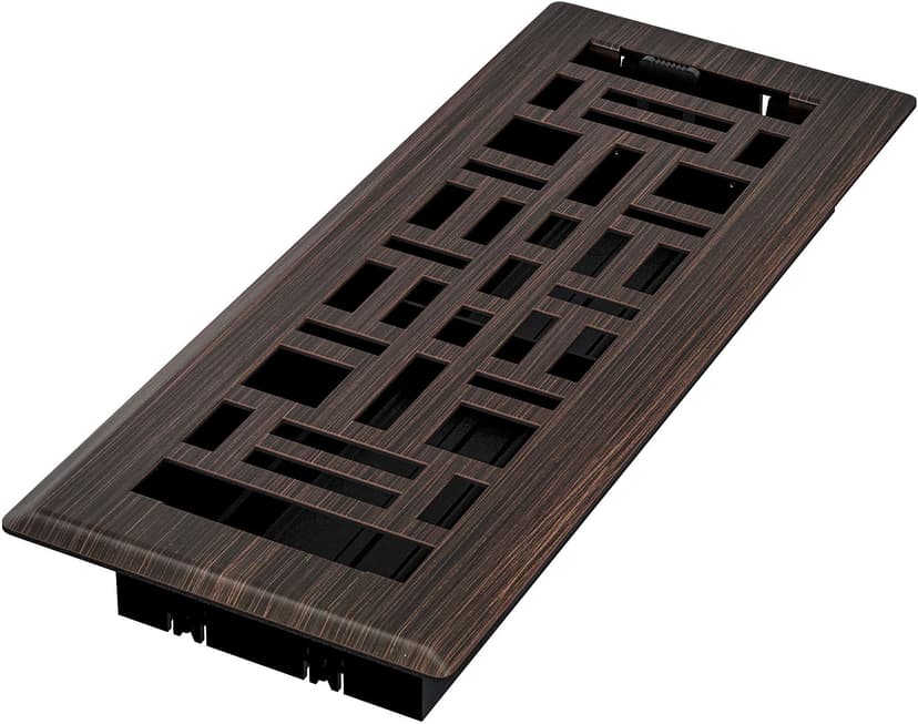 Imperial Arts & Crafts Decorative Steel Floor Register, Adjustable, Oil Rubbed Bronze, 3 x 10-in