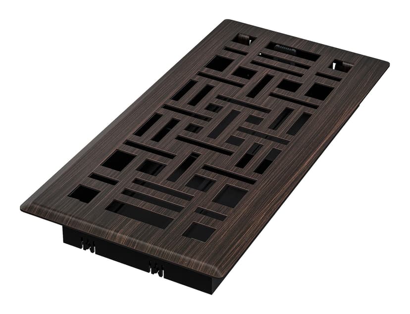 Imperial Arts & Crafts Decorative Steel Floor Register, Adjustable, Oil Rubbed Bronze, 4 x 10-in