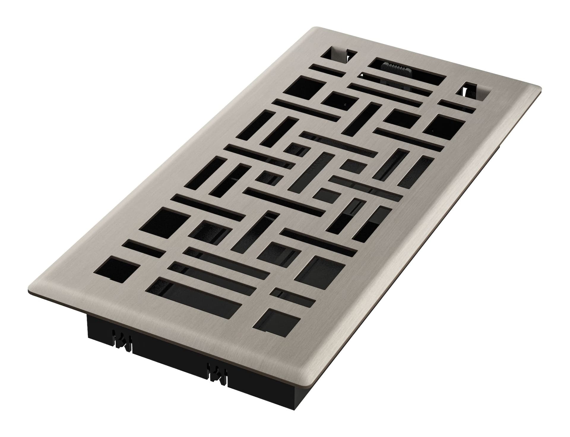 Imperial Arts & Crafts Decorative Steel Floor Register, Adjustable, Brushed Nickel, 4 x 10-in