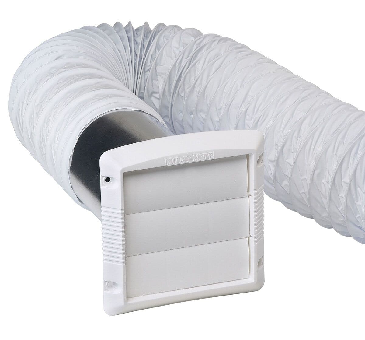 Dundas Jafine EXWTZW Bathroom and Utility Wall Vent Kit, 4-in x 5-ft Flexible Vinyl Duct