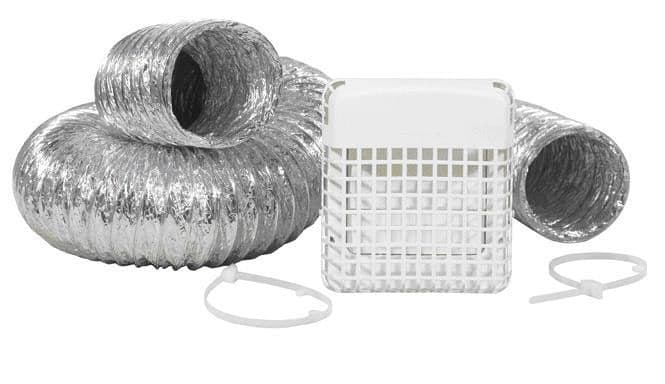 Dundas Jafine TD48PGKZW6 ProGard Louvered Dryer Vent Kit, UV-Resistant, 4-in x 8-ft Duct