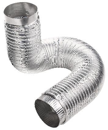 Dundas Jafine MFX46C2XZW Flexible Aluminum Semi Rigid Dryer Duct with Collars, 4-in x 6-ft