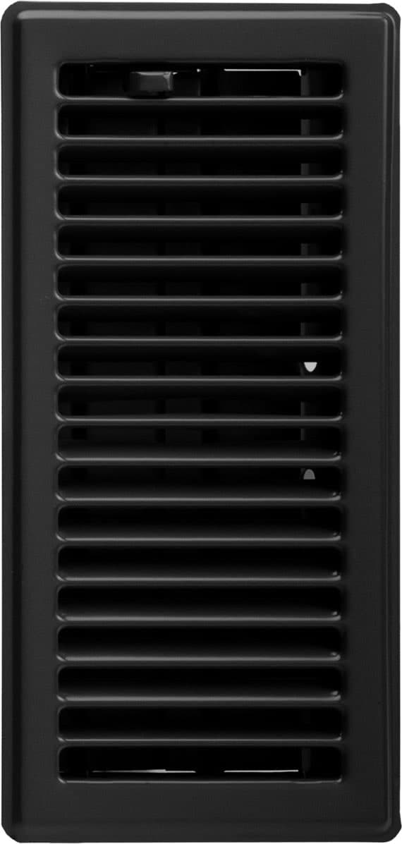 Imperial Louvered Steel Floor Register, Adjustable, Matte Black, 3 x 10-in