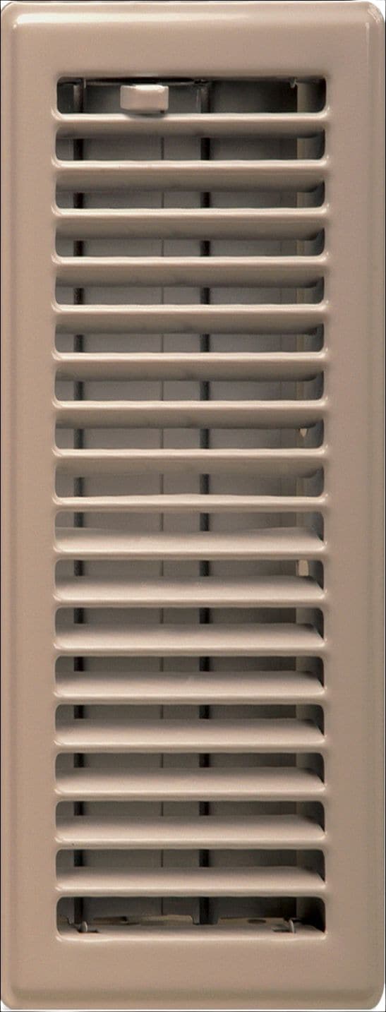 Imperial Louvered Steel Floor Register, Adjustable, Beige, 3-in x 10-in