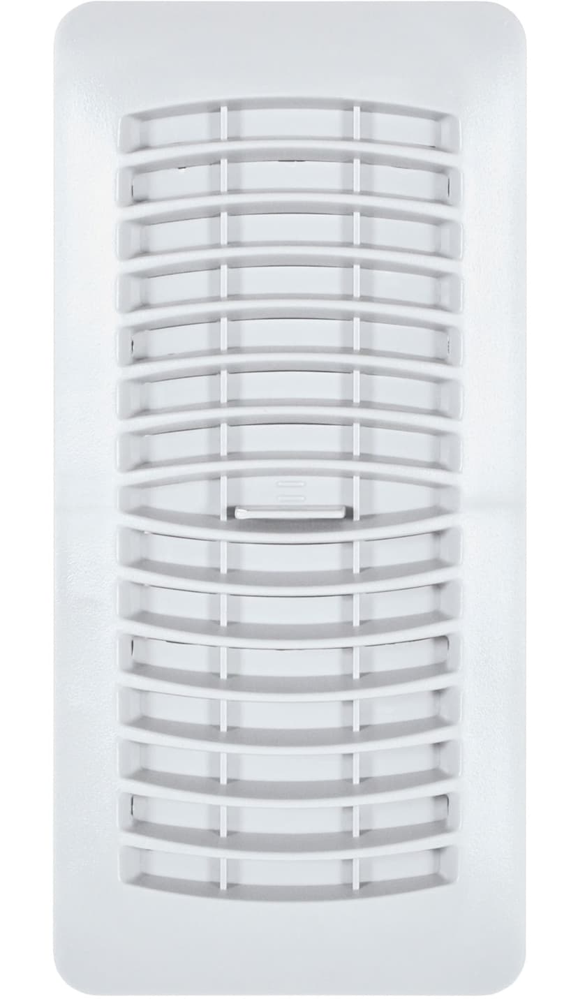 Imperial Louvered Plastic Floor Register, Adjustable, Dishwasher Safe, White, 3 x 10-in