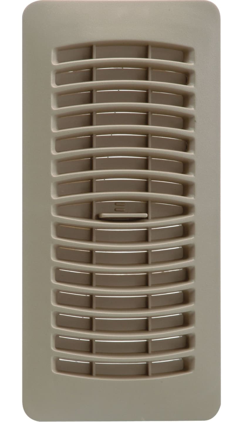 Imperial Louvered Plastic Floor Register, Adjustable, Dishwasher Safe, Taupe, 3 x 10-in