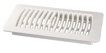 Imperial Louvered Plastic Floor Register, Adjustable, Dishwasher Safe, White, 4 x 10-in