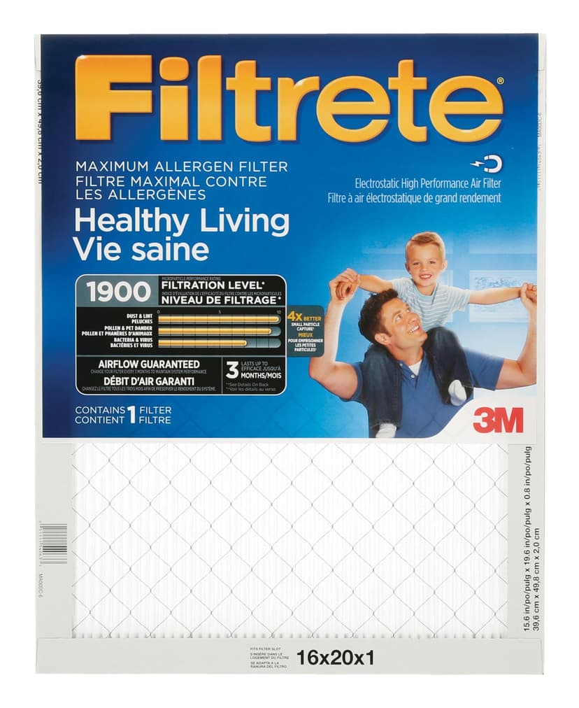 3M™ Filtrete™ Healthy Living Maximum Allergen Air Filter, MPR 1900, 16 x 20 x 1-in, 1-pk