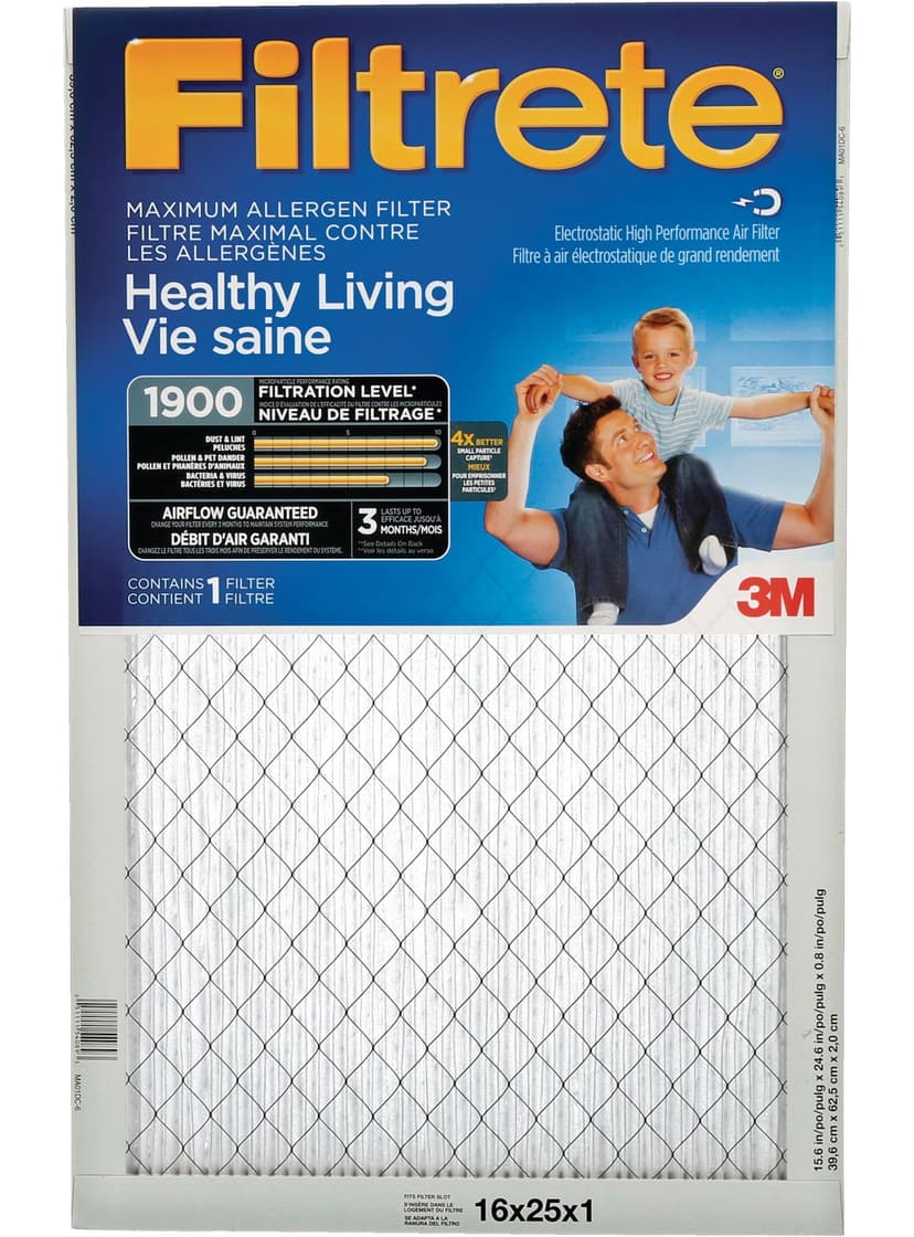 3M™ Filtrete™ Healthy Living Maximum Allergen Air Filter, MPR 1900, 16 x 25 x 1-in, 1-pk