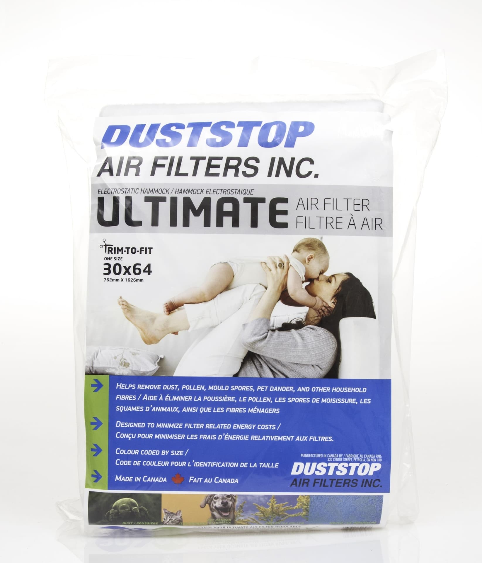 Duststop Ultimate Trim to Fit Electrostatic Hammock Air Filter, 64 x 30 x 1/8-in
