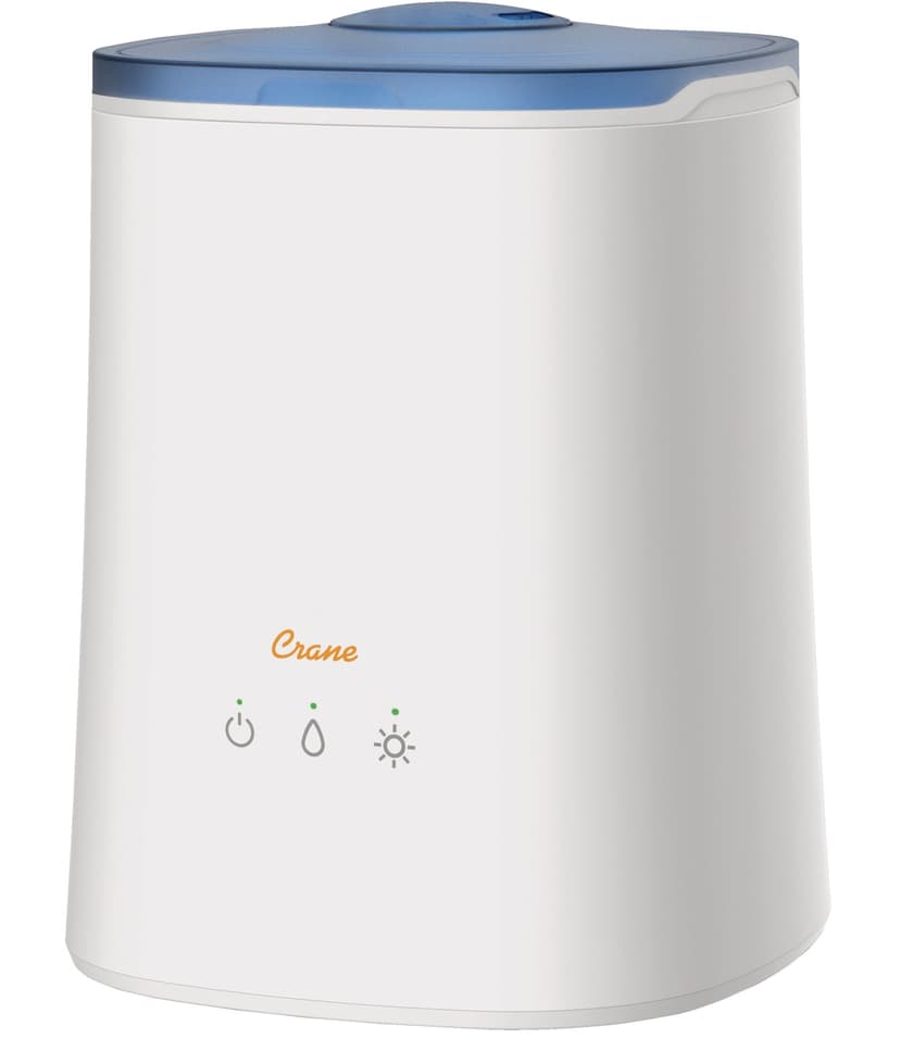 Crane EE-6909 Air Humidifier, Ultrasonic Cool Mist Top-Fill, Aroma Diffuser & Night-Light, White, 1.2-Gallon