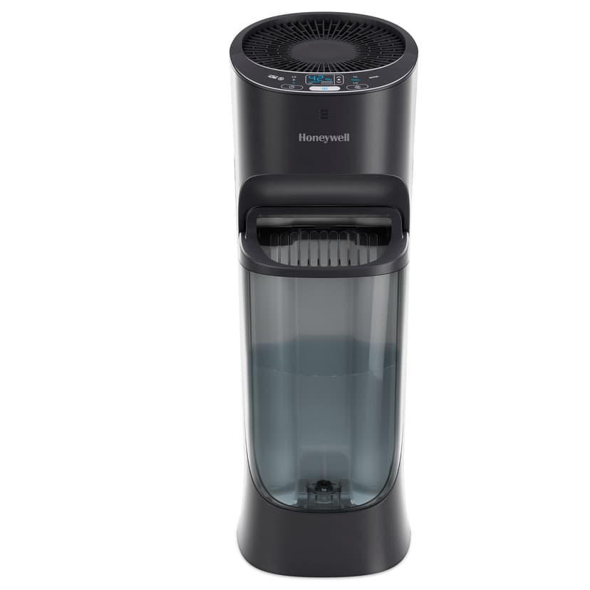 Honeywell HEV620BC Top-Fill Cool Mist Moisture Tower Air Humidifier with Programmable Humidistat, Black, 4.73-L