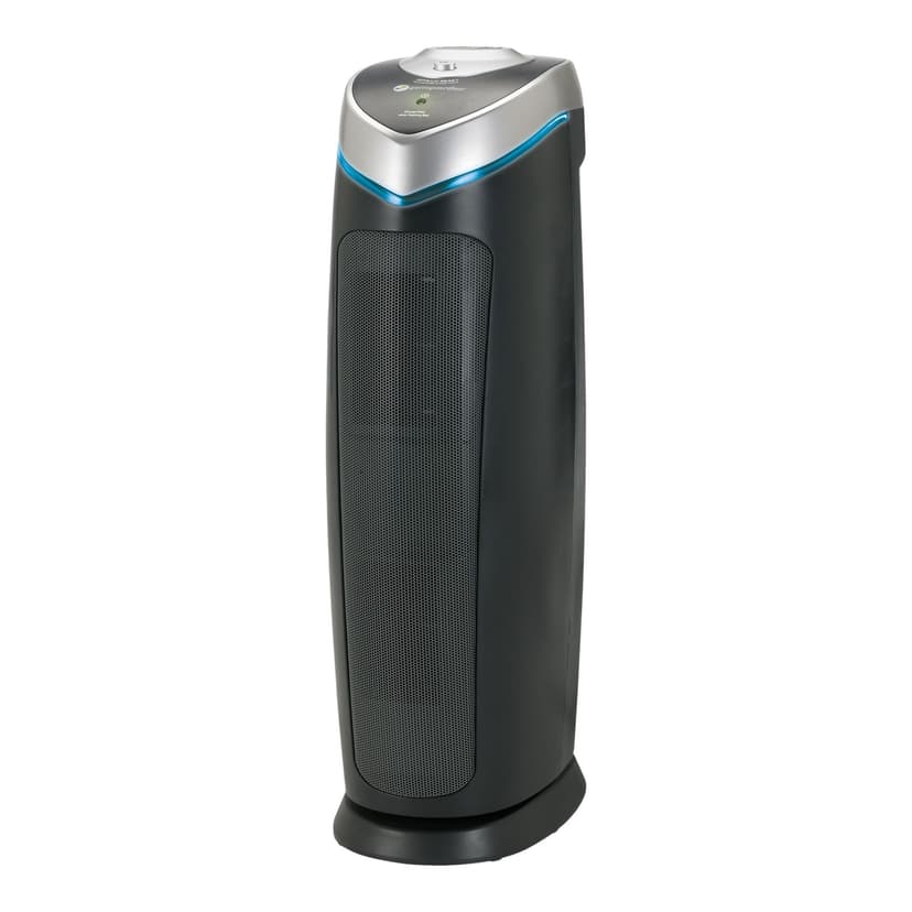 GermGuardian AC4825DLX 4-in-1 HEPA Filter & UVC Tower Air Purifier, Removes Allergens & Odours, Black, Small-Medium Room