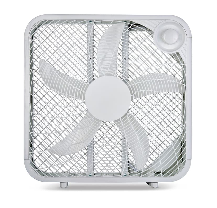 For Living Plastic 5-Blade Portable Box/Floor Fan, 2-Speed, White, 20-in