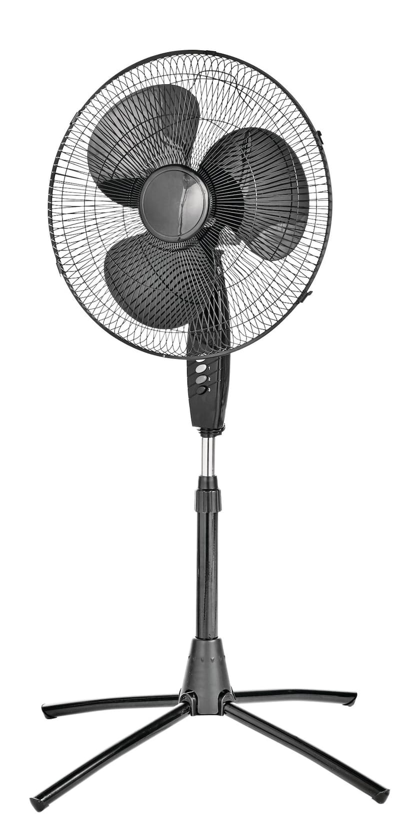 For Living Tilt-Head Oscillating Pedestal/Stand Fan with Adjustable Height, 3-Speed, Black, 18-in