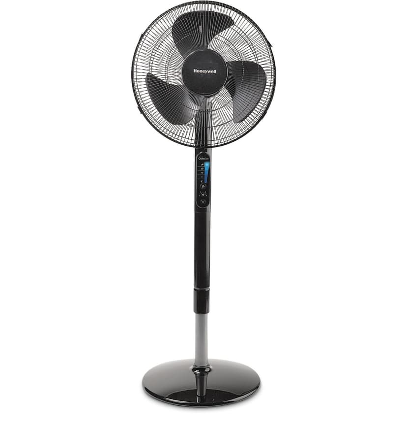 Honeywell Tilt-Head Pedestal/Stand Fan with Remote Control, 5-Speed, Black, 16-in