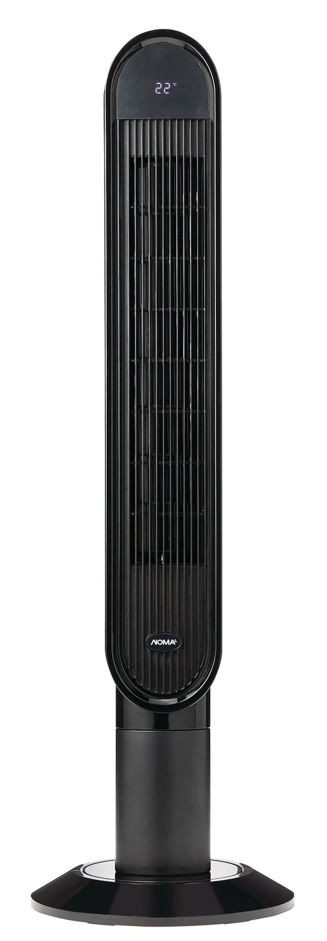 NOMA Oscillating Tower Fan, Remote Control, 3-Speed, Black, 45-in
