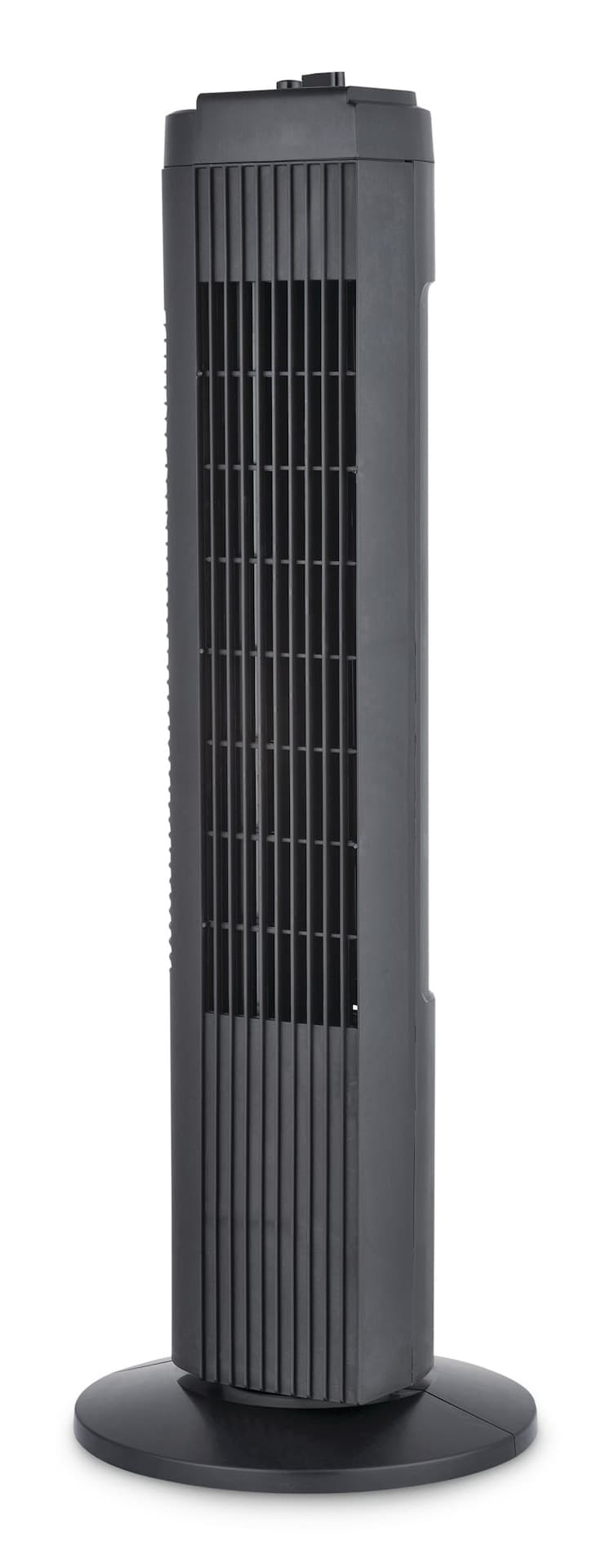 For Living Compact Oscillating Tower Fan, 3-Speed, Black, 28-in