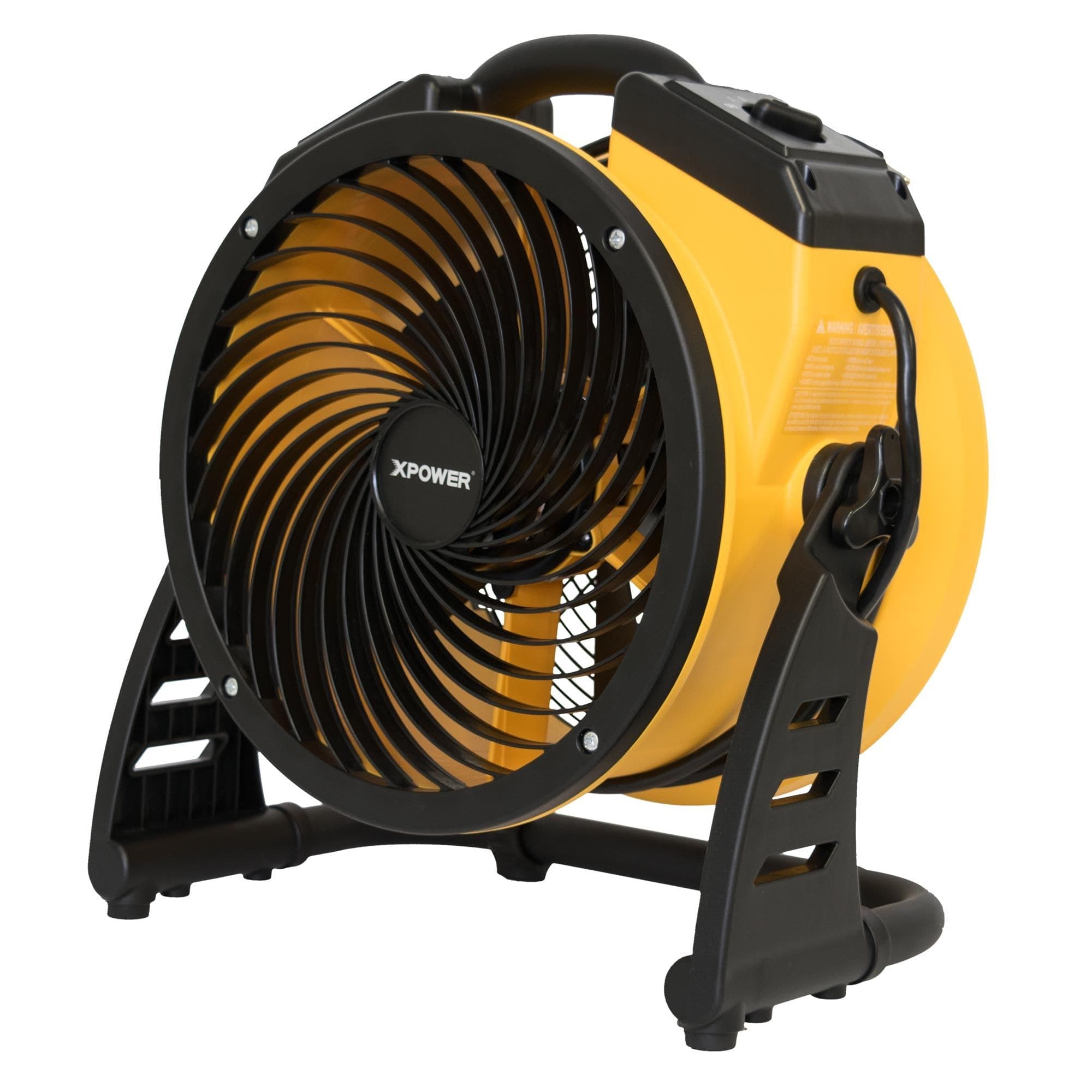 XPOWER Pro FC-100 Multi-Purpose Air Circulator Utility Fan, 4-Speed, 1100 CFM, Yellow, 11-in