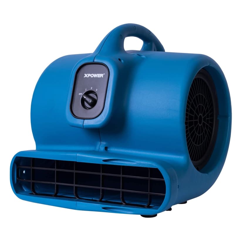XPOWER P-630 Compact Air Mover, Carpet Dryer, Utility/Floor Fan & Blower, 1/2 HP, 3-Speed, 2980 CFM, Blue