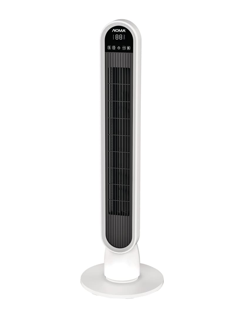 NOMA 4-Speed LED Tower Fan with Remote, Wide-Angle Oscillation, White, 36-in