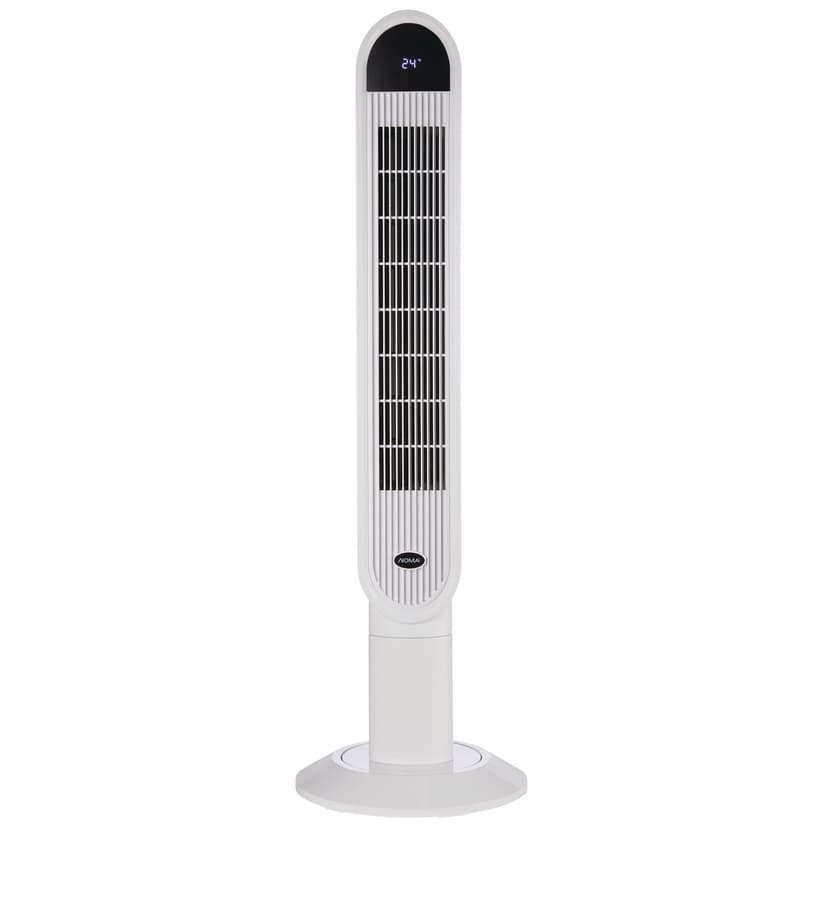 NOMA Oscillating Tower Fan, Remote Control, 3-Speed, White, 45-in
