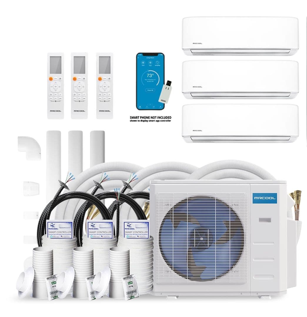 MRCOOL Ductless DIY Multi-Zone Heat Pump Package, 25-ft Install Kit, 27K BTU