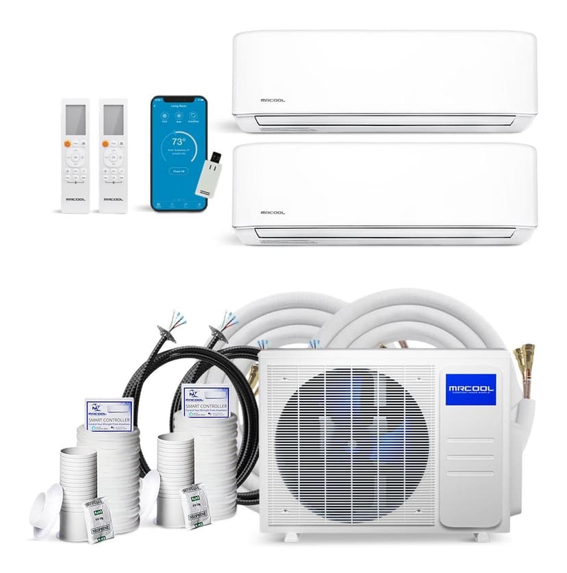 MRCOOL Ductless DIY Multi-Zone Heat Pump Package, 25-ft Install Kit, 18K BTU