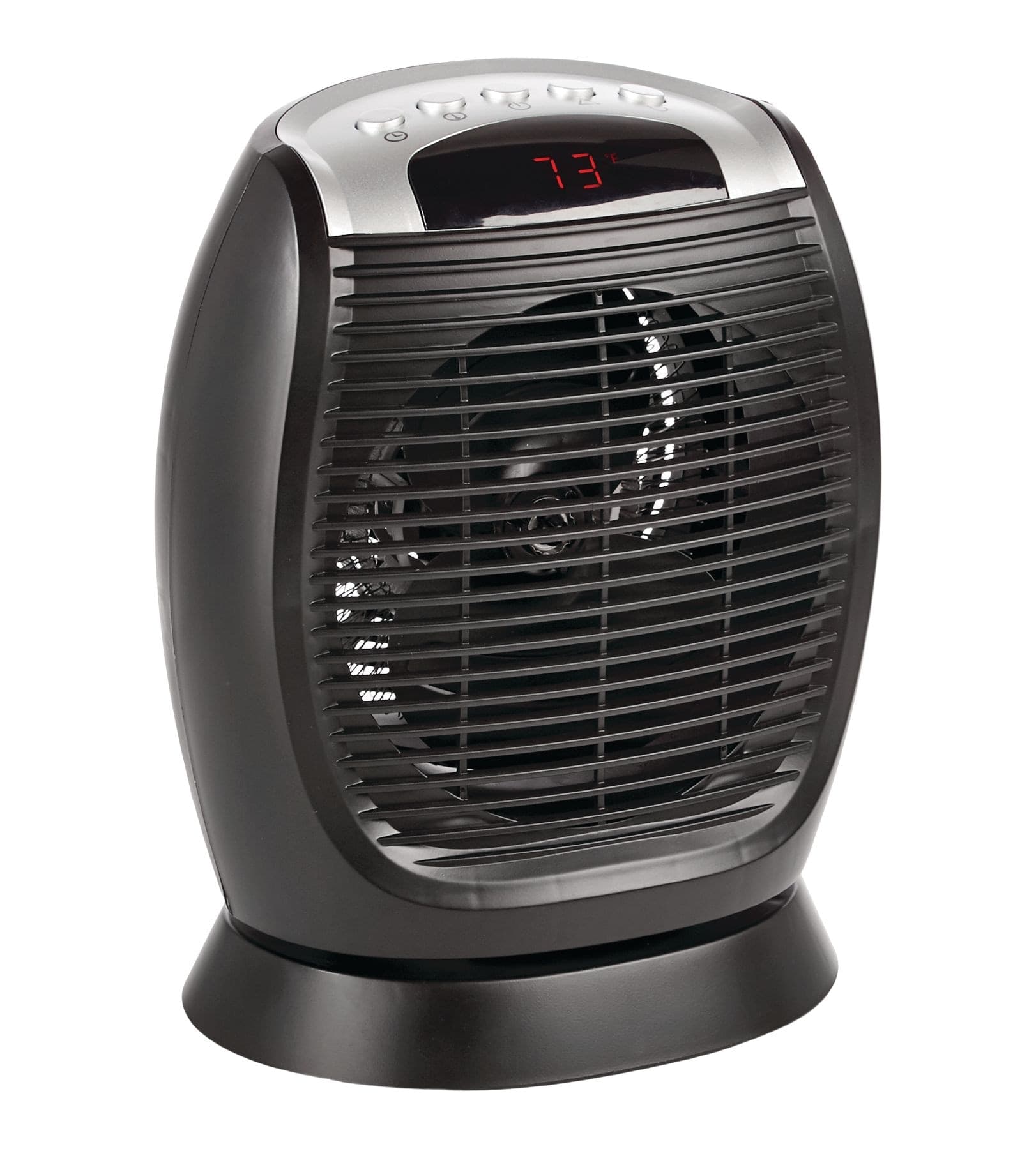 For Living Digital Portable Fan Space Heater w/ Thermostat, Oscillating, 1500W, Black