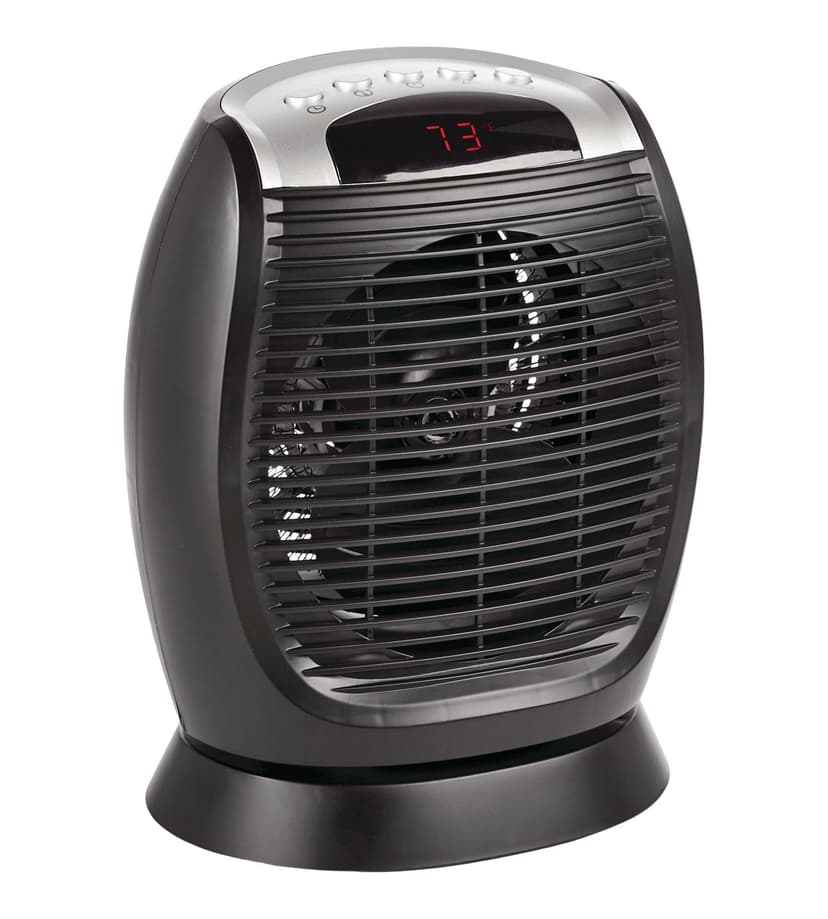 For Living Digital Portable Fan Space Heater w/ Thermostat, Oscillating, 1500W, Black