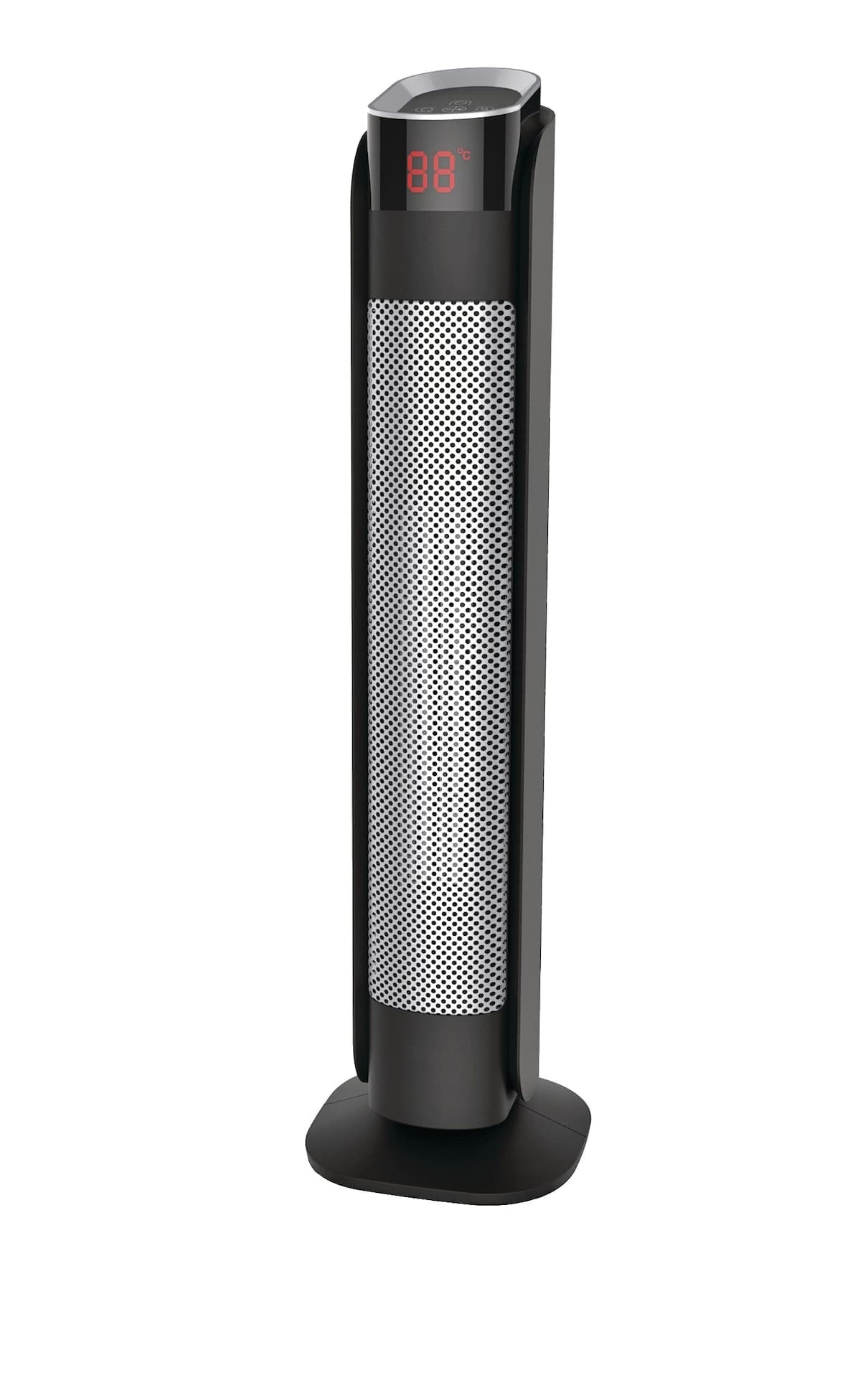 NOMA Oscillating Tower Ceramic Heater w/Remote Control & Thermostat, 1500W, Black, 24-in