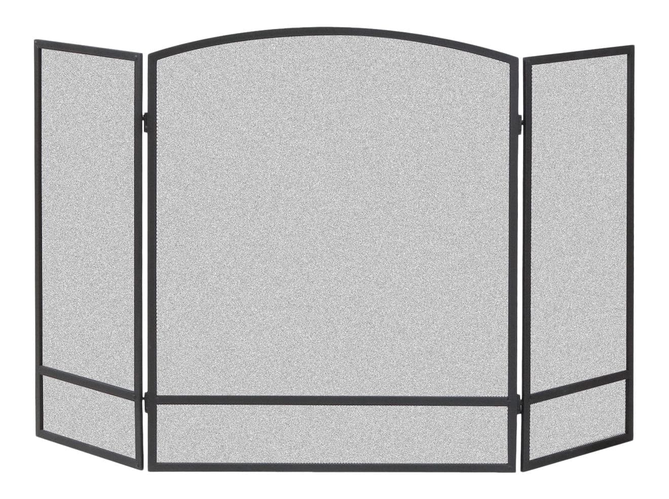 Panacea 3-Panel Basic Arch Steel Fireplace Screen, Freestanding, Black