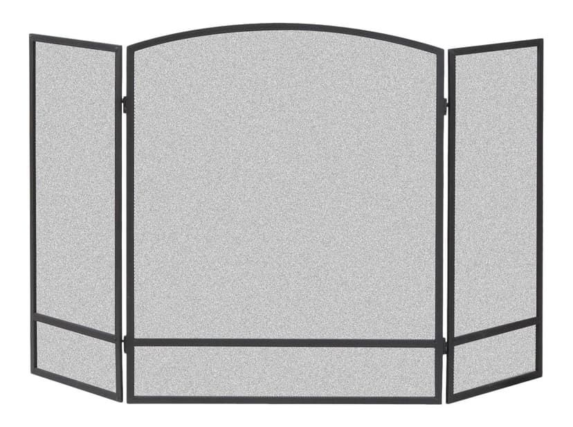 Panacea 3-Panel Basic Arch Steel Fireplace Screen, Freestanding, Black