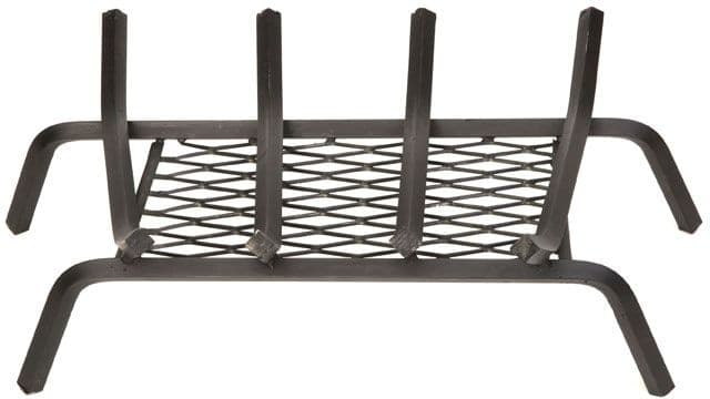 Panacea 4-Bar Wrought Iron Fireplace Grate w/Ember Catcher, 18-in, Black