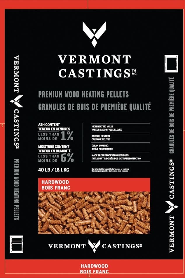 Vermont Castings Premium Hardwood Heating Pellets, 40-lbs/18.1-kg