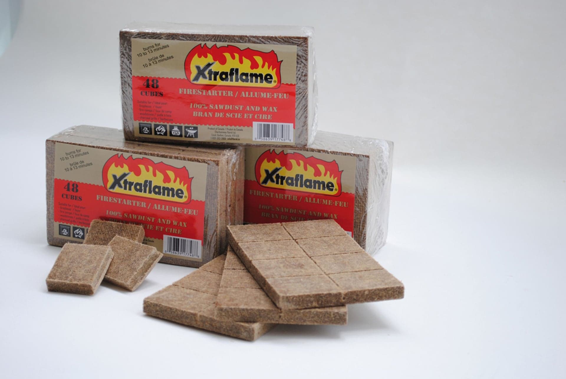 Xtraflame Multi-purpose Firestarters For Fireplaces, Fire camps, Woodstoves & Charcoal Grills, Non-Toxic, 48 Cubes