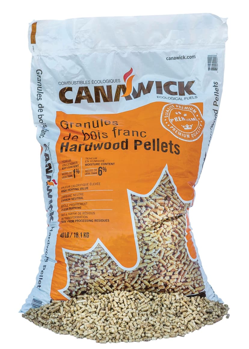 Canawick Long Burning Hardwood Pellets, 8700 BTUs/lb, 40-lbs