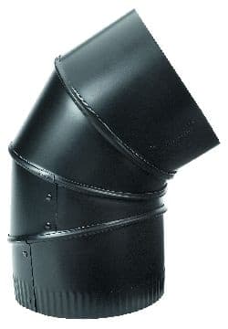 Imperial Metal Adjustable Elbow For Fireplaces & Woodstoves, 6-in x 90°, Black Matte Finish