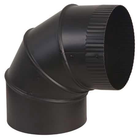 Imperial Metal Adjustable Elbow For Fireplaces & Woodstoves, 7-in x x90°, Black Matte Finish