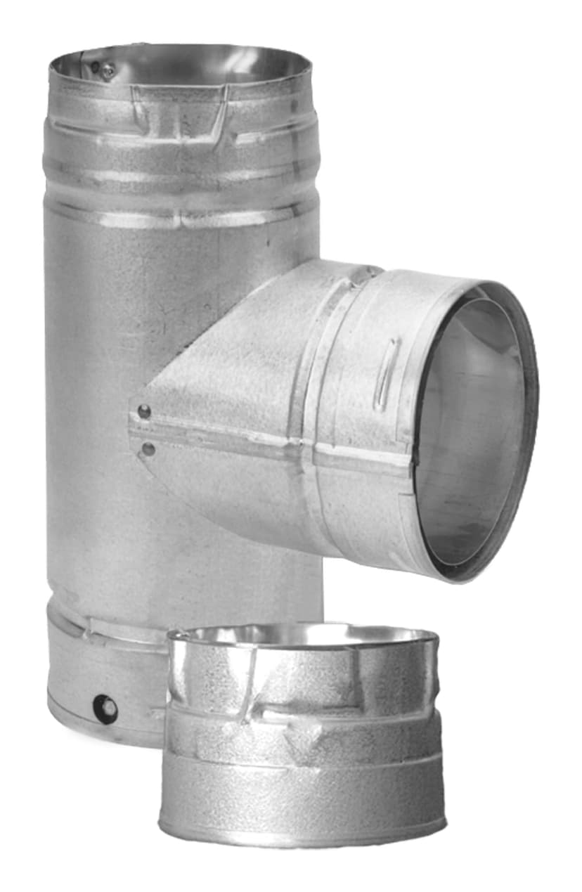 Duravent Endurance Pellet Vent Tee w/ Clean-Out Cap, 3-in, Stainless Steel