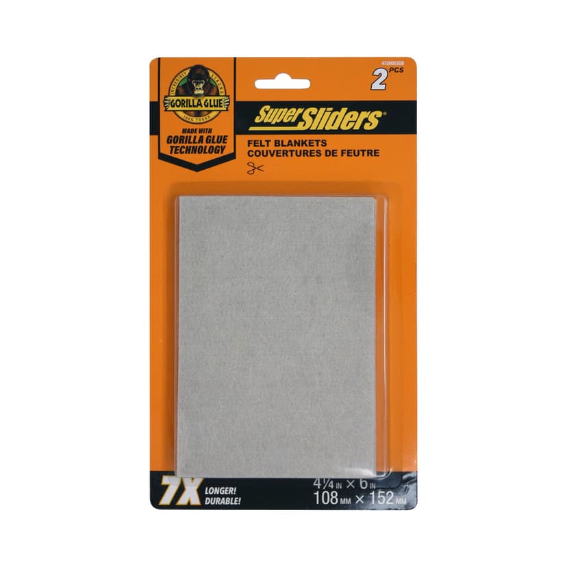 Super Sliders Felt Blanket with Gorilla Glue, Beige, 4.2 x 6-in, 2-pk